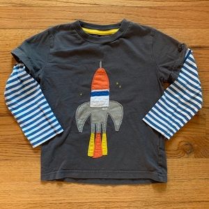 Mini Boden long sleeve with rocket appliqué